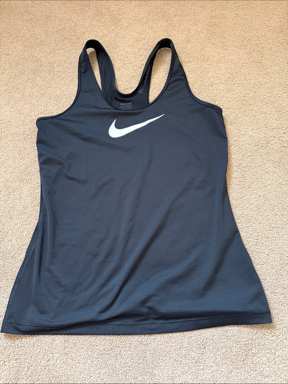 Nike Black Racerback Tank with White Swoosh